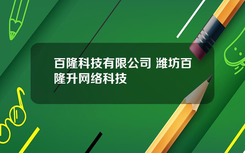 百隆科技有限公司 潍坊百隆升网络科技